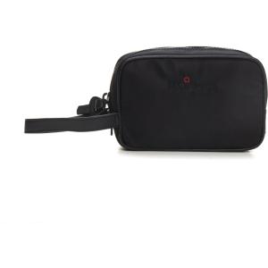 Kiton Pochette in pelle e tessuto Ubpocn Nero Nylon Uomo