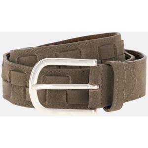 Boggi, Cintura In Pelle Scamosciata Intrecciata, Uomo, Taupe, Taglia: 100