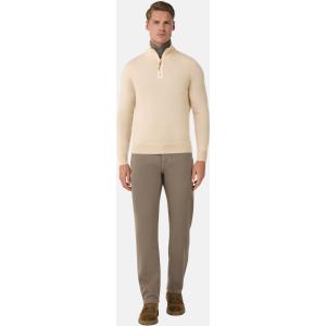 Boggi, Maglia Mezza Zip In Cashmere, Uomo, Sabbia, Taglia: L