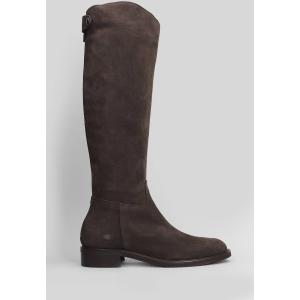 Stivali tacco basso  in Camoscio Taupe