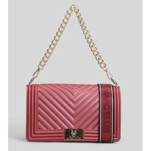 Borsa a spalla Flat M in Gomma Bordeaux