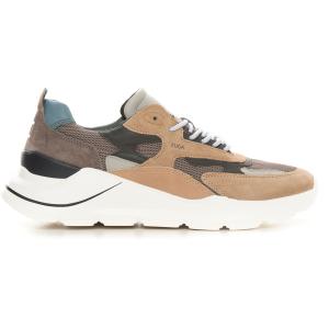 D.A.T.E. Sneakers con rialzo allacciata Fuga Mesh Beige Pelle Uomo