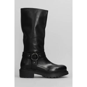 Stivali tacco basso  in Pelle Nera