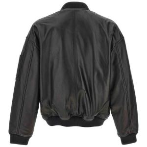 Giubbotto Bomber In Pelle Dsquared2 Nero Taglia 48 Dsquared2  Taglia 48
