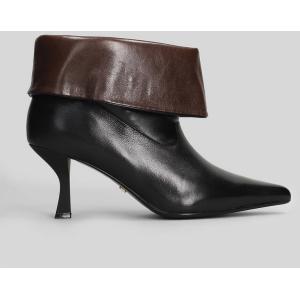 tronchetti tacco alto  in Pelle Nera