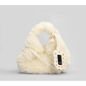 Borsa a spalla Hobo mini in Poliestere Beige