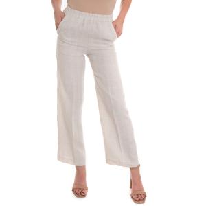Maria Bellentani Pantalone palazzo Beige Lino Donna