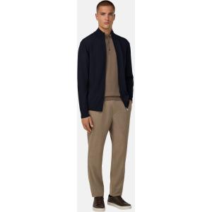 Boggi, Maglia Full Zip In Lana Merino, Uomo, Navy, Taglia: L