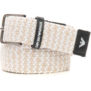 Emporio Armani Cintura a treccia Beige-bianco Viscosa Uomo