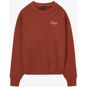 Felpa VOGUE Handcraft Edition rosso ruggine con logo piccolo ricamato