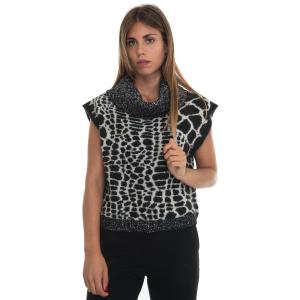 Liu Jo Gilet Nero-bianco Viscosa Donna