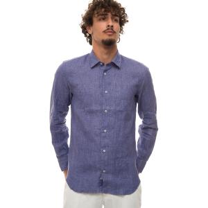 Vincenzo De Lauziers Camicia casual Blu Lino Uomo