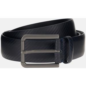 Boggi, Cintura In Pelle Gommata Stampata, Uomo, Navy, Taglia: 100