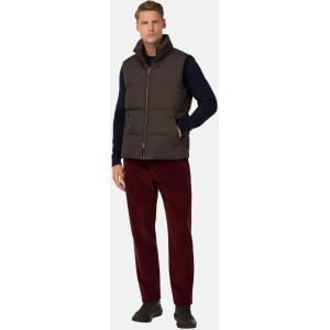 Boggi, Gilet In Tessuto Tecnico In Piuma D`oca, Uomo, Marrone, Taglia: L