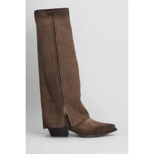 Stivali texani  in Camoscio Taupe