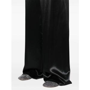 Pantaloni Larghi In Raso Ferragamo Nero Taglia 40 Ferragamo  Taglia 40