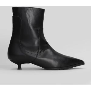 tronchetti tacco basso  in Pelle Nera